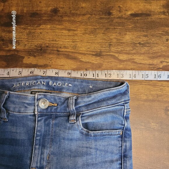 American Eagle Jeans 4 S Jegging Mid Rise Next Level Stretch Medium Light Wash - Picture 8 of 14